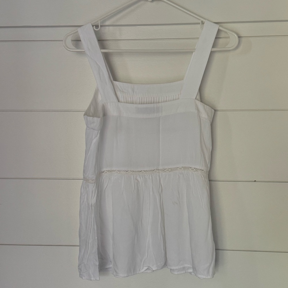 LOFT White Lace Trim Tank Top, Women’s XS - Picture 3 of 5